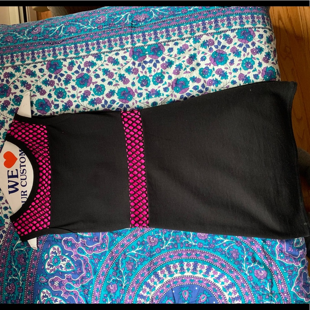 Black and pink body on dress